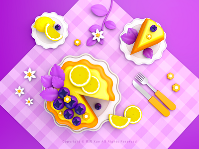 Summer lemon C4D c4d design illustration