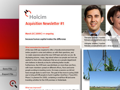 Holcim Newsletter-Applikation newsletter applikation