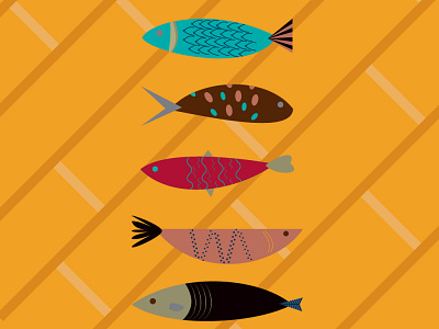 midcentury abstract fish