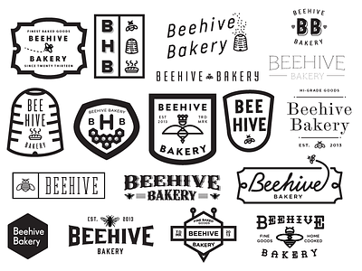 Beehive Bakery First Run badge bakery bee beehive branding concepting exploration hive john h ratajczak logo nicki minaj pie
