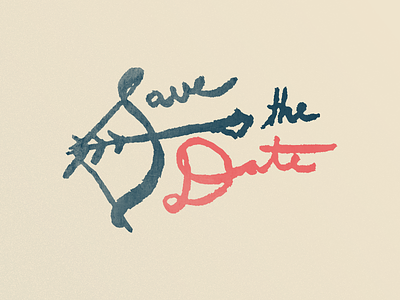 Save the Date arrow hand lettering john h ratajczak save the date texture wedding