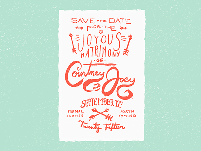 Save the Date, Arrows arrows hand lettering john h ratajczak save the date stamp texture wedding