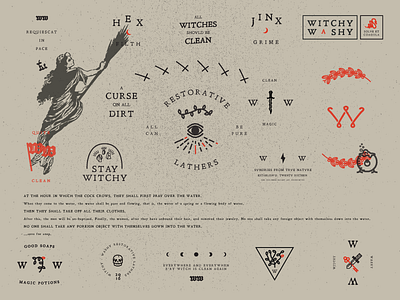 Witchy bits branding identity seals soap witch