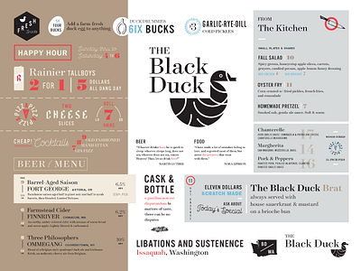 Black Duck Menu Study black duck branding identity menu pub restaurant