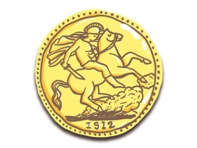 One of my Coin Illustrations old gold horse set illustration coin drawing soldier design