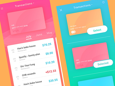 Transaction history / financial app 💳 app bill credit card finance history payment record transaction ui ux wallet