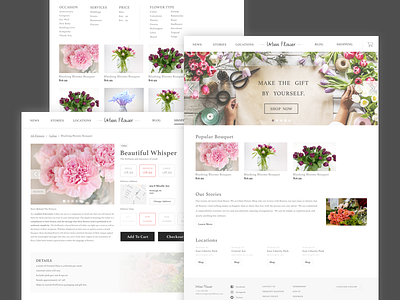 E-commerce website template for flower shop ecommerce florist flower landing page product shopping template ui website