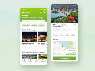 Groupon redesign - explore the best part of a city