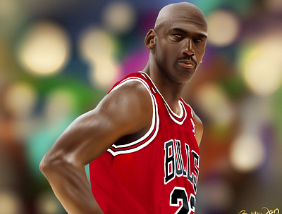 Michael Jordan Portrait digital art graphic design illustration procreate procreate art