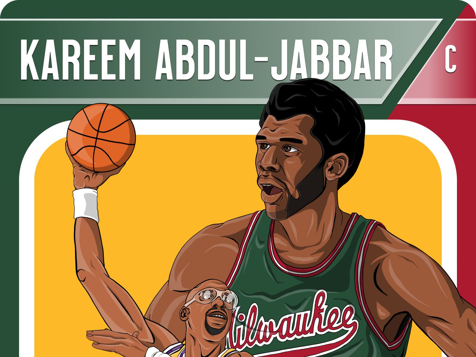 Kareem Abdul-Jabbar Card by Bobbydan Design & Illustration on Dribbble