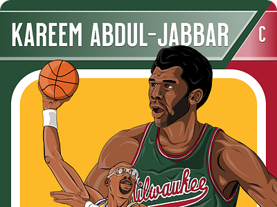 Kareem Abdul-Jabbar Card art basketball design digital art figma graphic design illustration nba procreate vector