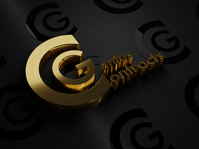 3D Gold Logo on Matte Black background 3d blender branding design digital art gold graphic design illustration logo material