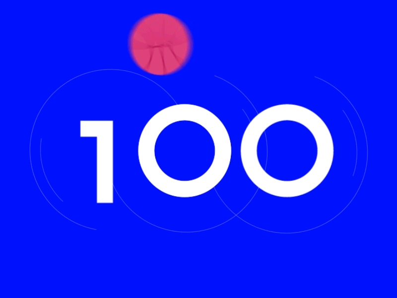 We hit 💯! 100 animation ball basketball bouncing design gif iteo shot