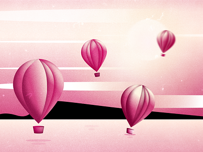 Sunny landscape baloon desert design illustration iteo landscape vector 插图