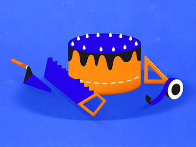 🍰 Craft you idea 📐 blogpost blue cake illustration iteo linear orange tools vector 插图