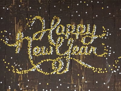 Happy New Year! confetti handlettering lettering type typography