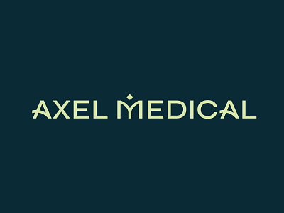 Logo for a medical equipment company "Axel Medical" branding custom font design equipment graphic design identuty letter a letter m logo logotype mark medical medicine typography