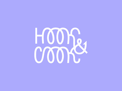 Seafood brand "Hook&Cook" logo branding callig cook custom font design fish fishing graphic design hook identity lettering logo logotype mark seafood typography