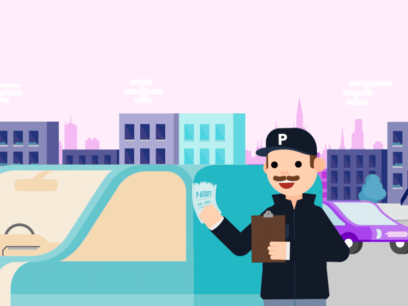 The happy traffic warden 2d after effects animation characters explainer video flat gif loop motion design