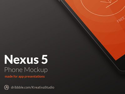 Nexus 5 Mockup PSD by KreativaStudio free mockup nexus psd