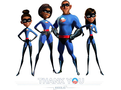 "Thank You" - The Incredible Obamas barack flotus obama potus president thanksobama thankyouobama whitehouse