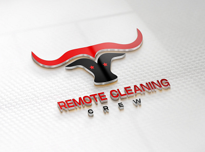 Vintage logo for remote cleaning crew 3d branding graphic design logo