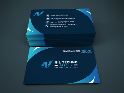BUSINESS CARD DESIGN FOR NIL TECHNO business card desing graphic design