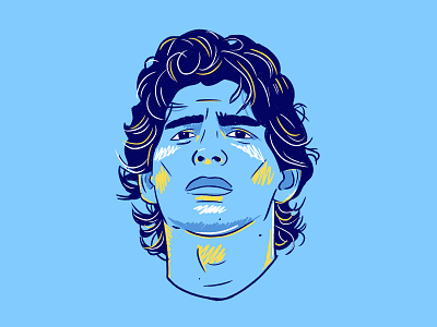 Maradona art colour draw football graffiti illustration italy napoli
