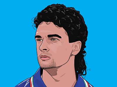 Baggio colour design football illustration italian italy sport world cup