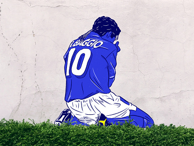 Baggio design football graffiti illustration sport street art