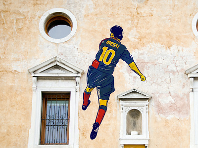 Messi adidas barcelona design football graffiti illustration messi sport streetart