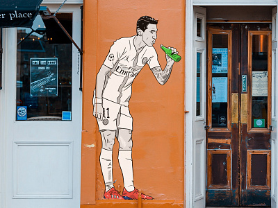 Di Maria air jordan design football graffiti illustration paris psg pub sport streetart