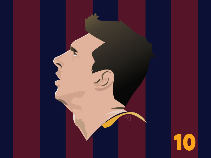 Messi argentina ballondor barcelona football messi portrait soccer vector