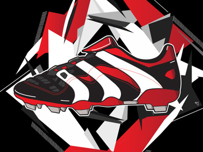 Adidas Predator 98' adidas boot colour football illustration lines poster predator print shapes soccer vector