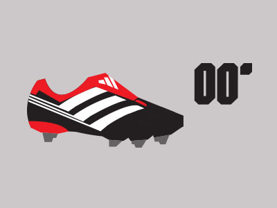 Predator 00' adidas boot colour footwear illustration minimal shapes sport vector
