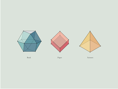 Rock Paper Scissors geometry illustration polygons polyhedrals