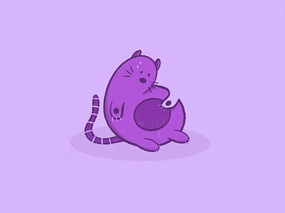 Fat Purple Cat cat design drawing graphic design illustration procreate