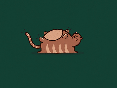 Fat Cat Stuck On My Back! cat design drawing graphic design illustration procreate