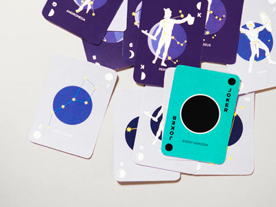 constellation playing cards design illustration print