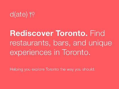 d(ate) Toronto — Restaurants and bars directly to your inbox ad banner branding helvetica social toronto website
