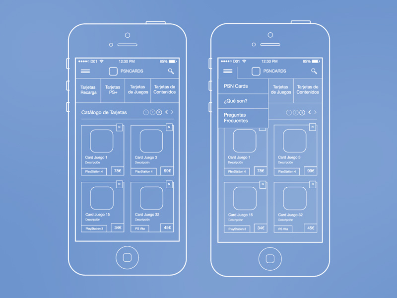 PSN Cards UX ux ui wireframes ia id interaction interaction design workflow information architecture user experience wireframe app