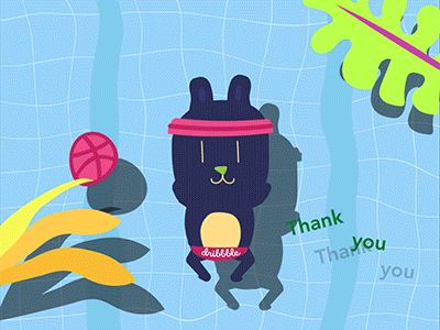 Janice Chae is drafted to Dribbble! after effects animation character debut illustration motion graphics pool summer swimming