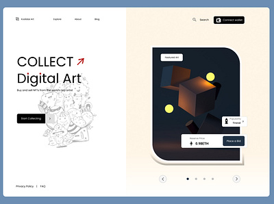 NFT - Art Collection 3d app branding crypto design dream marketplace nft ui vacation website