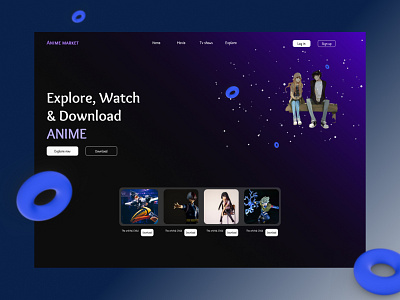 Anime Market anime art cartoon crypto dark design dream explore illustration love nft nftmarket ui ux