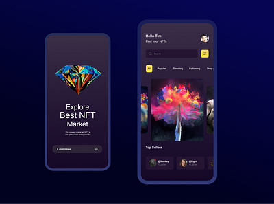 NFT Marketplace app crypto design dream marketplace mobile nft nftmarketplace ui ux