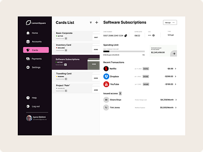 LemonSquare | Saas tool app bank banking design finance fintech illustration minimal nft saas ui ux