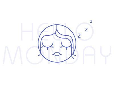 Hello, Monday editorial hello monday illustration line work logo monday simple sleeping girl thin lines