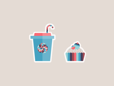Coffee + cupcake cake christmas coffee cupcake fancy geometric illustration logo new year playoff striker