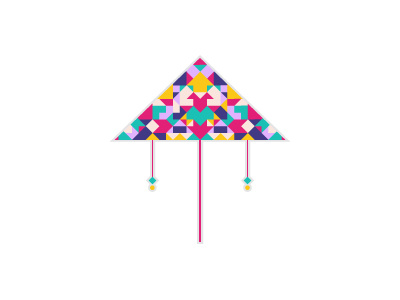 Kite child childhood colorful flat fly geometric geometry illustration kite logo outdoor toy
