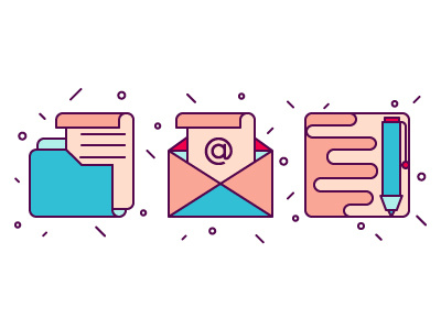 Beautiful project for beautiful client email flat style icons set illustration logo marketing outline protocol seo smm vector web